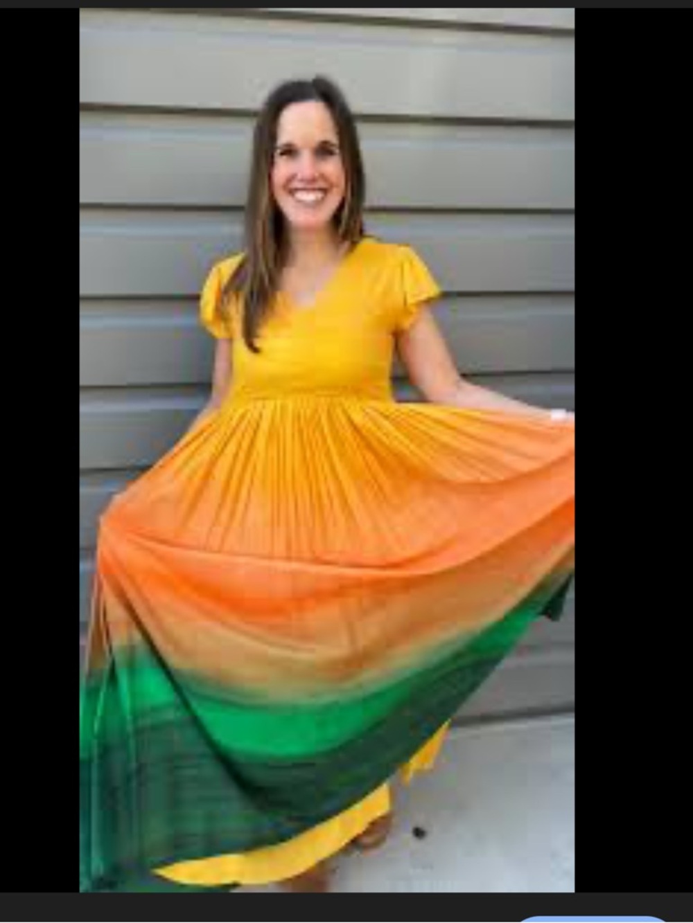 Elegant Ombre Yellow and Green Maxi Dress